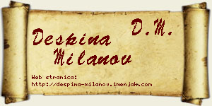 Despina Milanov vizit kartica